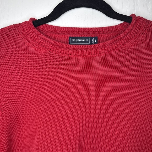 Vineyard Vines Red Small Preppy Classic Crew Neck Sweater - Picture 2 of 8